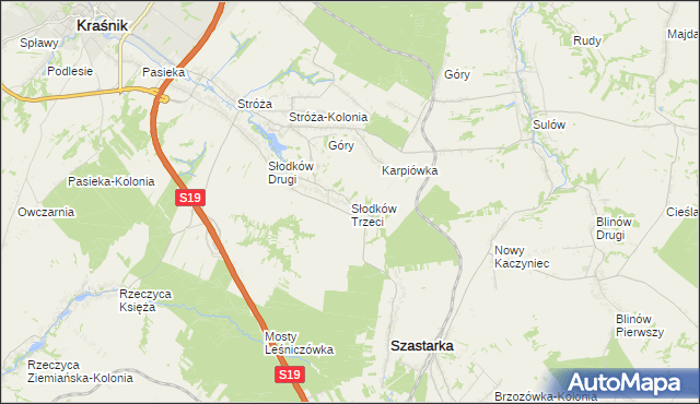 mapa Słodków Trzeci, Słodków Trzeci na mapie Targeo