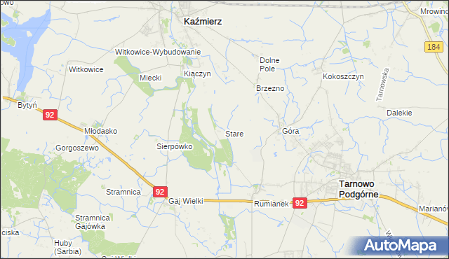 mapa Stare gmina Kaźmierz, Stare gmina Kaźmierz na mapie Targeo