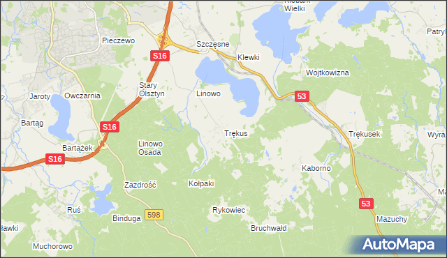 mapa Trękus, Trękus na mapie Targeo