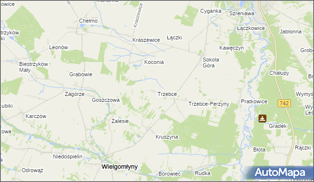 mapa Trzebce, Trzebce na mapie Targeo