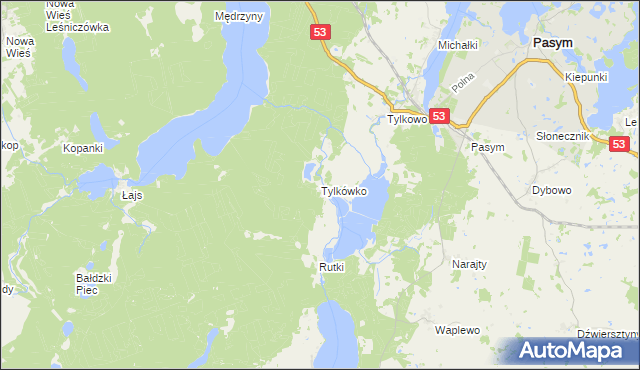 mapa Tylkówko, Tylkówko na mapie Targeo