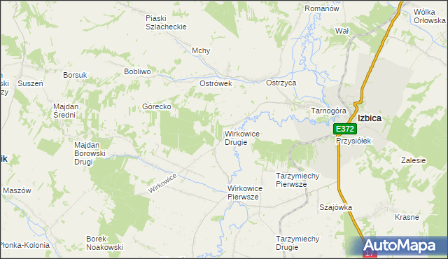 mapa Wirkowice Drugie, Wirkowice Drugie na mapie Targeo