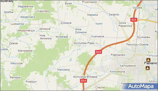 mapa Wymysłów Francuski, Wymysłów Francuski na mapie Targeo