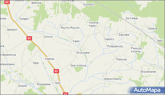 mapa Żyłki, Żyłki na mapie Targeo