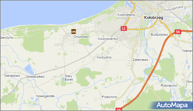 mapa Korzystno, Korzystno na mapie Targeo