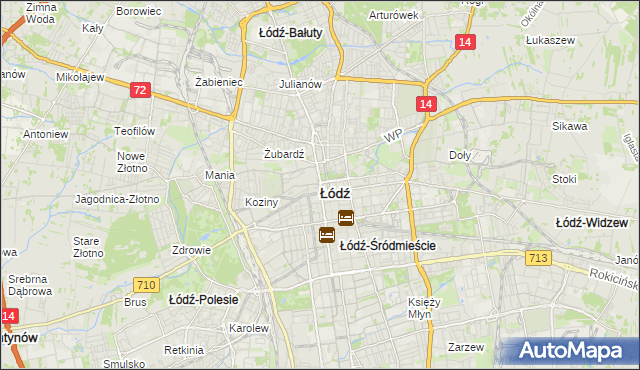 mapa Łodzi, Łódź na mapie Targeo