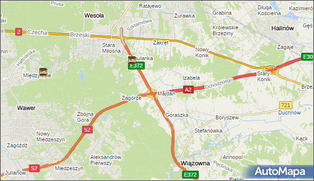 mapa Majdan gmina Wiązowna, Majdan gmina Wiązowna na mapie Targeo