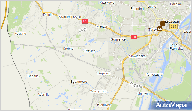 mapa Ostoja gmina Kołbaskowo, Ostoja gmina Kołbaskowo na mapie Targeo