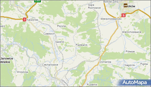 mapa Pastewnik gmina Marciszów, Pastewnik gmina Marciszów na mapie Targeo