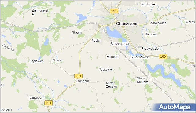 mapa Płoki gmina Choszczno, Płoki gmina Choszczno na mapie Targeo