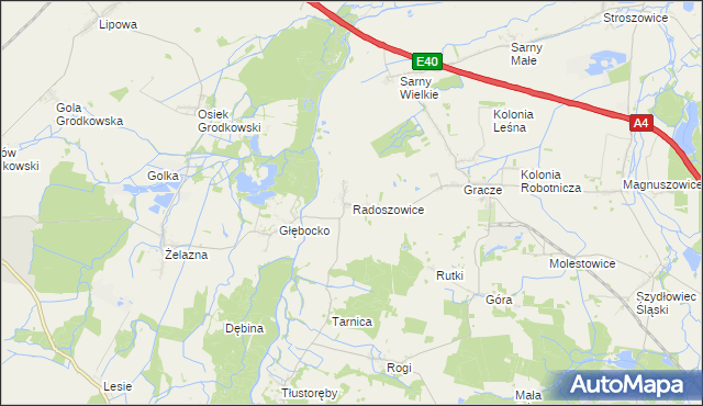 mapa Radoszowice, Radoszowice na mapie Targeo