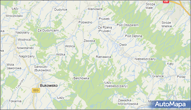 mapa Ratnawica, Ratnawica na mapie Targeo