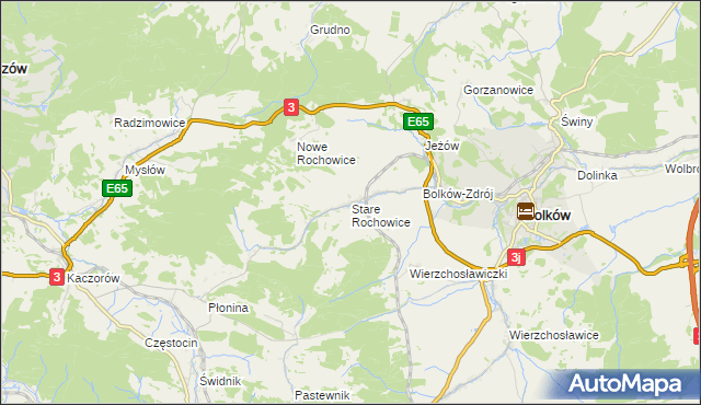 mapa Stare Rochowice, Stare Rochowice na mapie Targeo