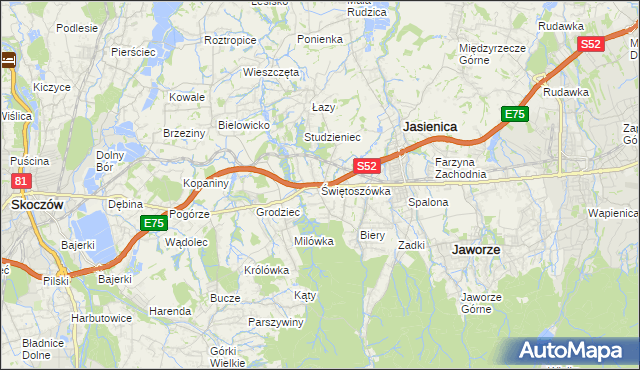 mapa Świętoszówka, Świętoszówka na mapie Targeo