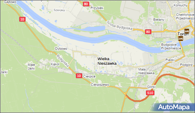 mapa Wielka Nieszawka, Wielka Nieszawka na mapie Targeo