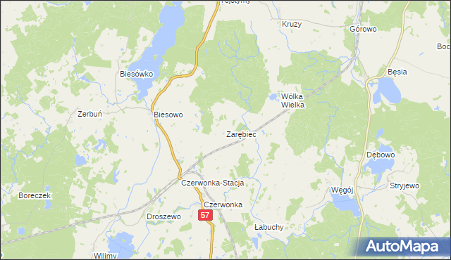 mapa Zarębiec, Zarębiec na mapie Targeo