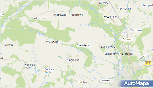 mapa Czerwięcino, Czerwięcino na mapie Targeo