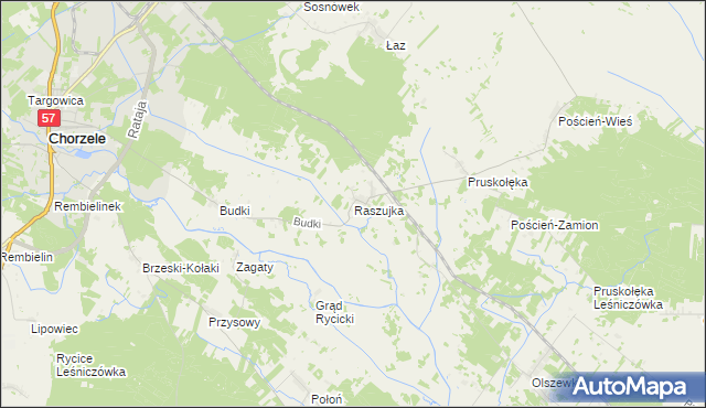 mapa Raszujka, Raszujka na mapie Targeo