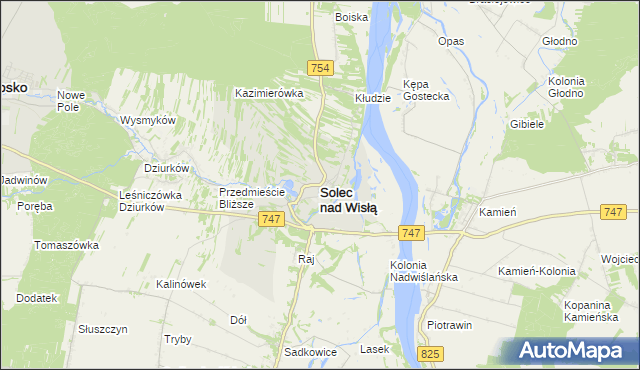 mapa Solec nad Wisłą, Solec nad Wisłą na mapie Targeo