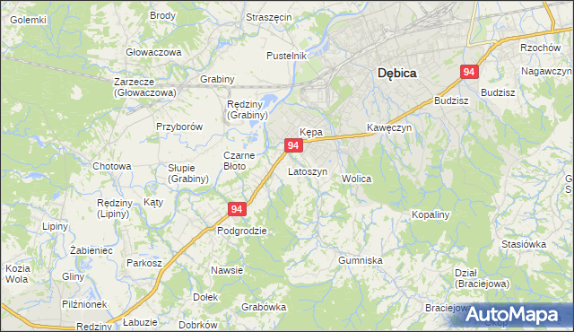 mapa Latoszyn, Latoszyn na mapie Targeo