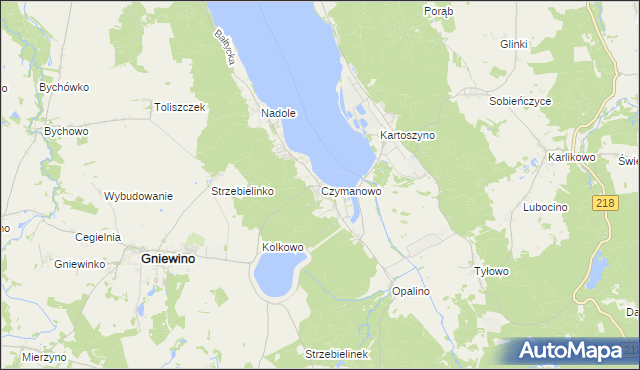 mapa Czymanowo, Czymanowo na mapie Targeo