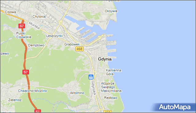 mapa Gdyni, Gdynia na mapie Targeo