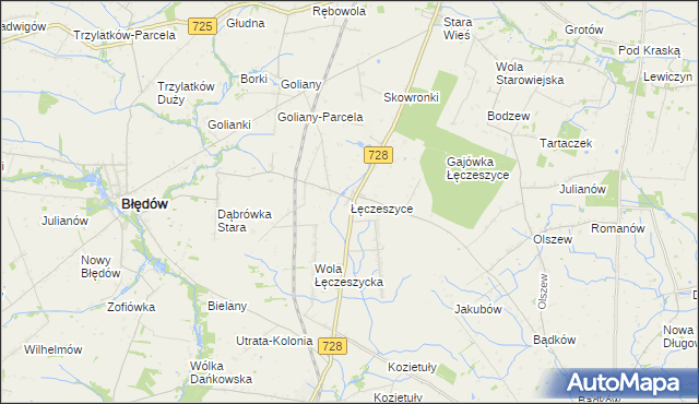mapa Łęczeszyce, Łęczeszyce na mapie Targeo