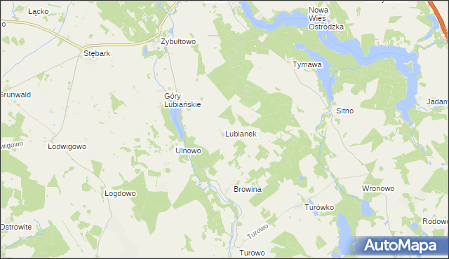 mapa Lubianek, Lubianek na mapie Targeo