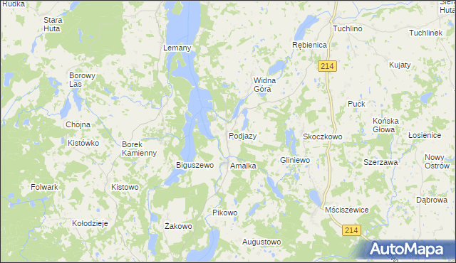 mapa Podjazy, Podjazy na mapie Targeo