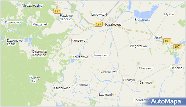 mapa Turostowo, Turostowo na mapie Targeo