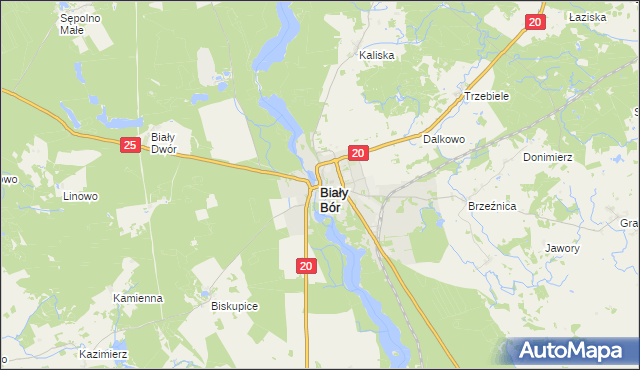 mapa Biały Bór powiat szczecinecki, Biały Bór powiat szczecinecki na mapie Targeo