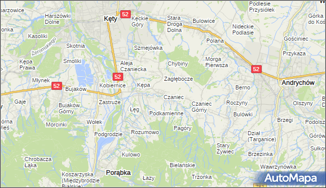 mapa Czaniec, Czaniec na mapie Targeo