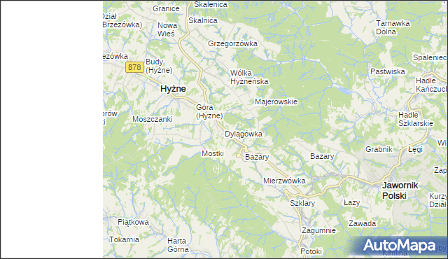 mapa Dylągówka, Dylągówka na mapie Targeo