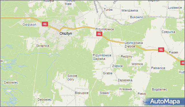 mapa Przymiłowice Gajówka, Przymiłowice Gajówka na mapie Targeo