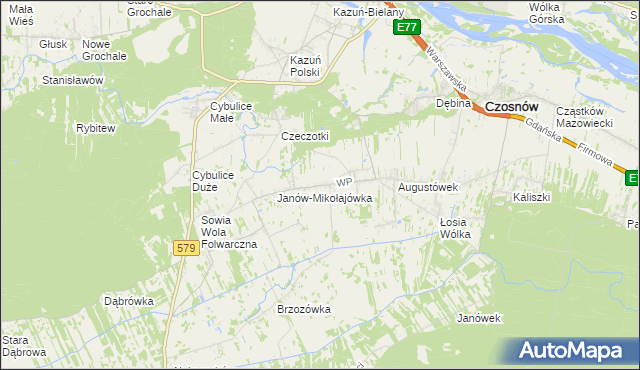 mapa Wólka Czosnowska, Wólka Czosnowska na mapie Targeo