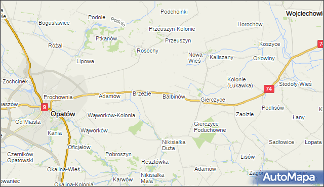 mapa Balbinów, Balbinów na mapie Targeo