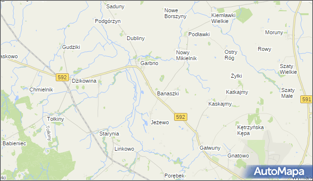 mapa Banaszki, Banaszki na mapie Targeo