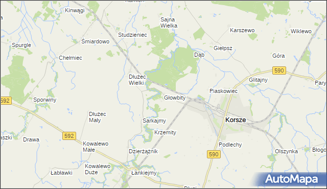 mapa Głowbity, Głowbity na mapie Targeo