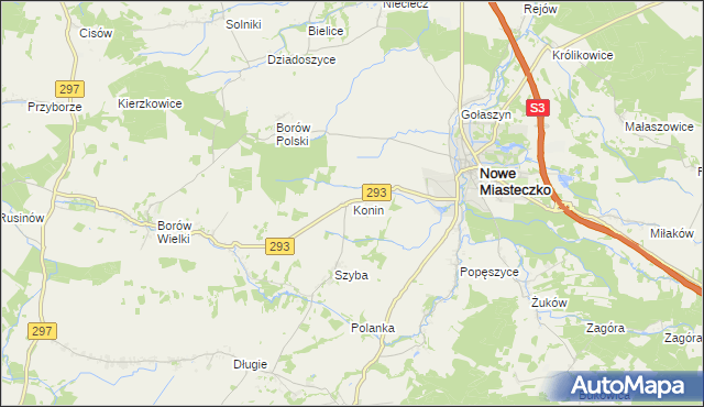 mapa Konin gmina Nowe Miasteczko, Konin gmina Nowe Miasteczko na mapie Targeo