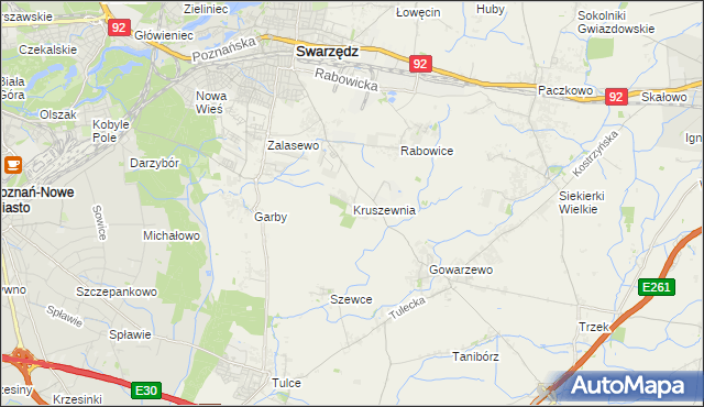 mapa Kruszewnia gmina Swarzędz, Kruszewnia gmina Swarzędz na mapie Targeo