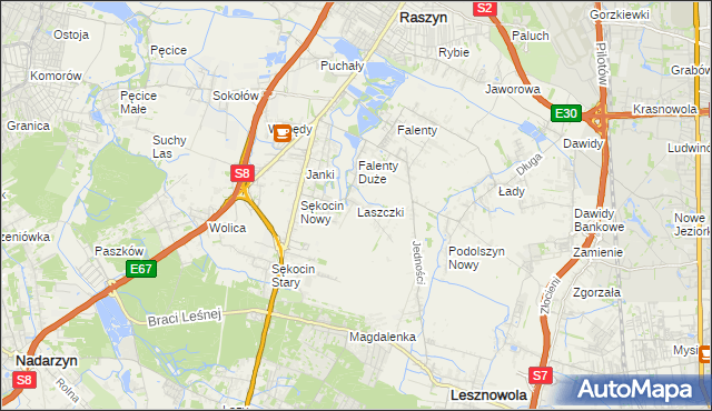 mapa Laszczki, Laszczki na mapie Targeo