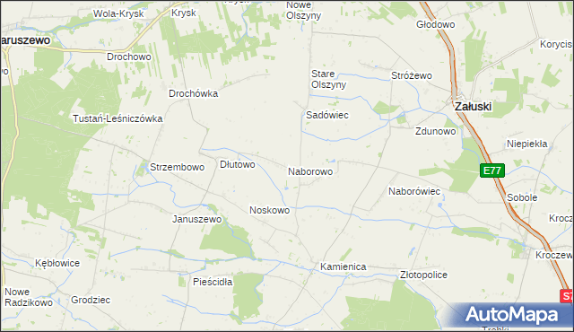 mapa Naborowo, Naborowo na mapie Targeo