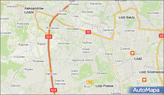 mapa Nowe Złotno, Nowe Złotno na mapie Targeo