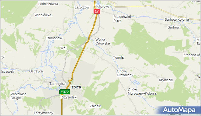 mapa Orłów Drewniany-Kolonia, Orłów Drewniany-Kolonia na mapie Targeo