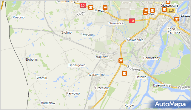 mapa Rajkowo, Rajkowo na mapie Targeo