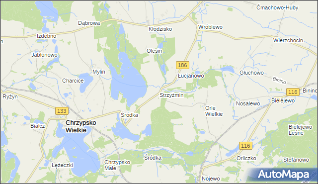 mapa Strzyżmin, Strzyżmin na mapie Targeo