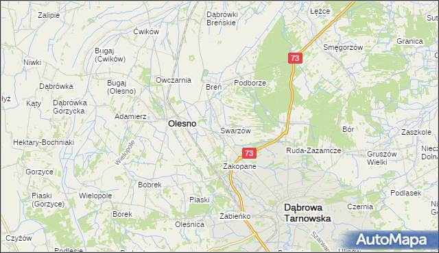 mapa Swarzów, Swarzów na mapie Targeo
