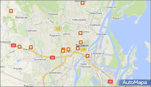 mapa Szczecina, Szczecin na mapie Targeo