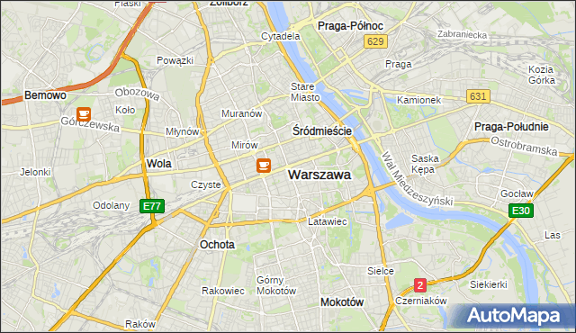 mapa Warszawy, Warszawa na mapie Targeo