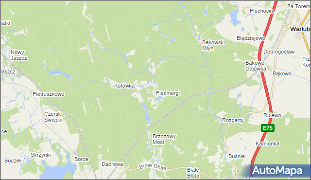 mapa Pięćmorgi, Pięćmorgi na mapie Targeo